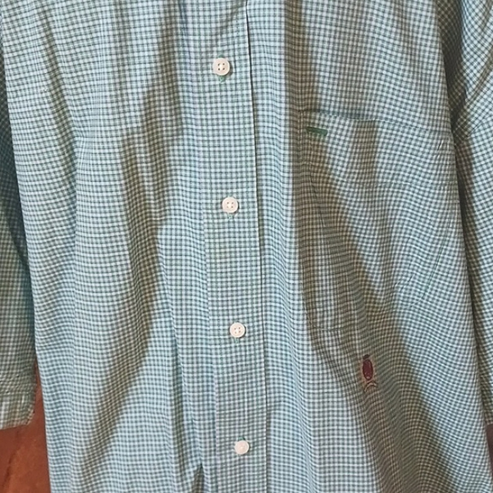 TOMMY Hilfiger Men's Short Sleeve Green/Blue Shirt Size 3XLT - Picture 2 of 13